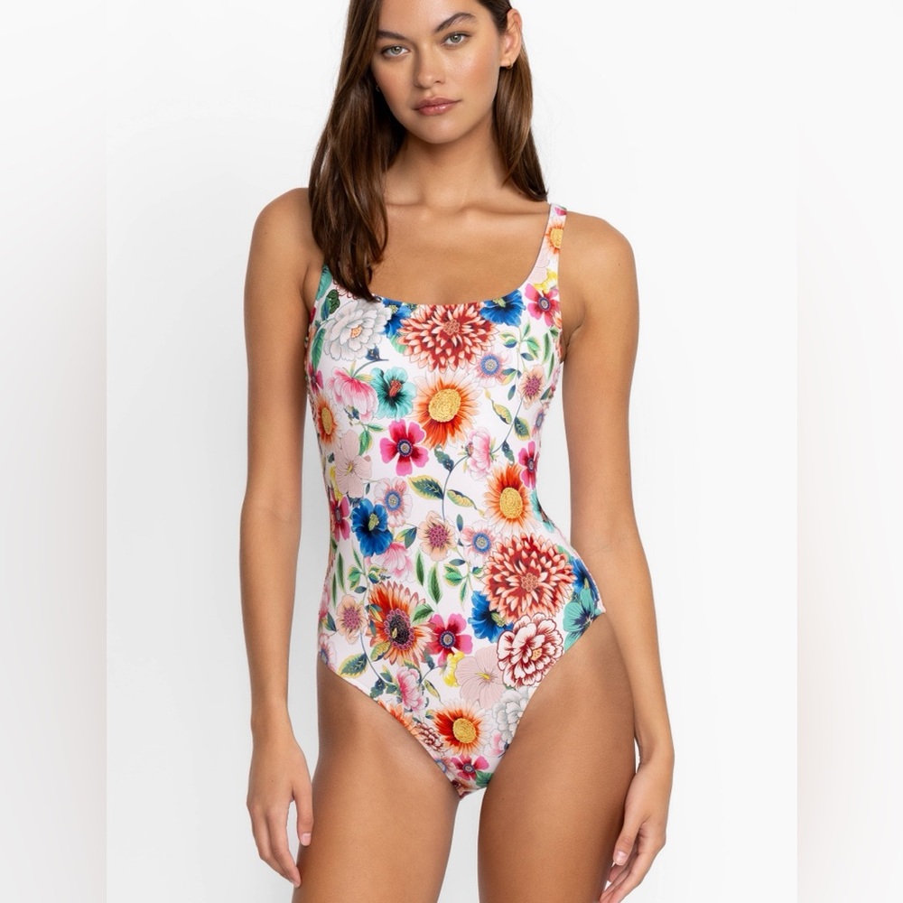 Johnny Was Multicolor Floral One-Piece Swimsuit